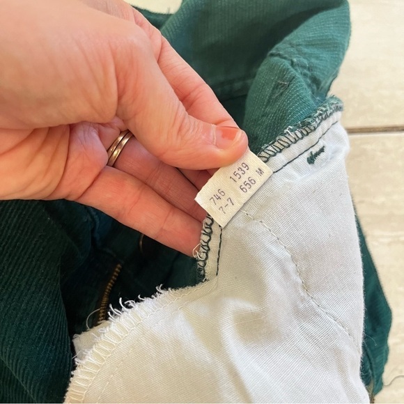 Levi’s Vintage 60s 70s White Tab Green Corduroy Flare Bell Bottom Jeans 28x31 - Picture 6 of 16